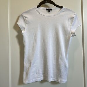 White Massimo Dutti Short Sleeve T-Shirt
